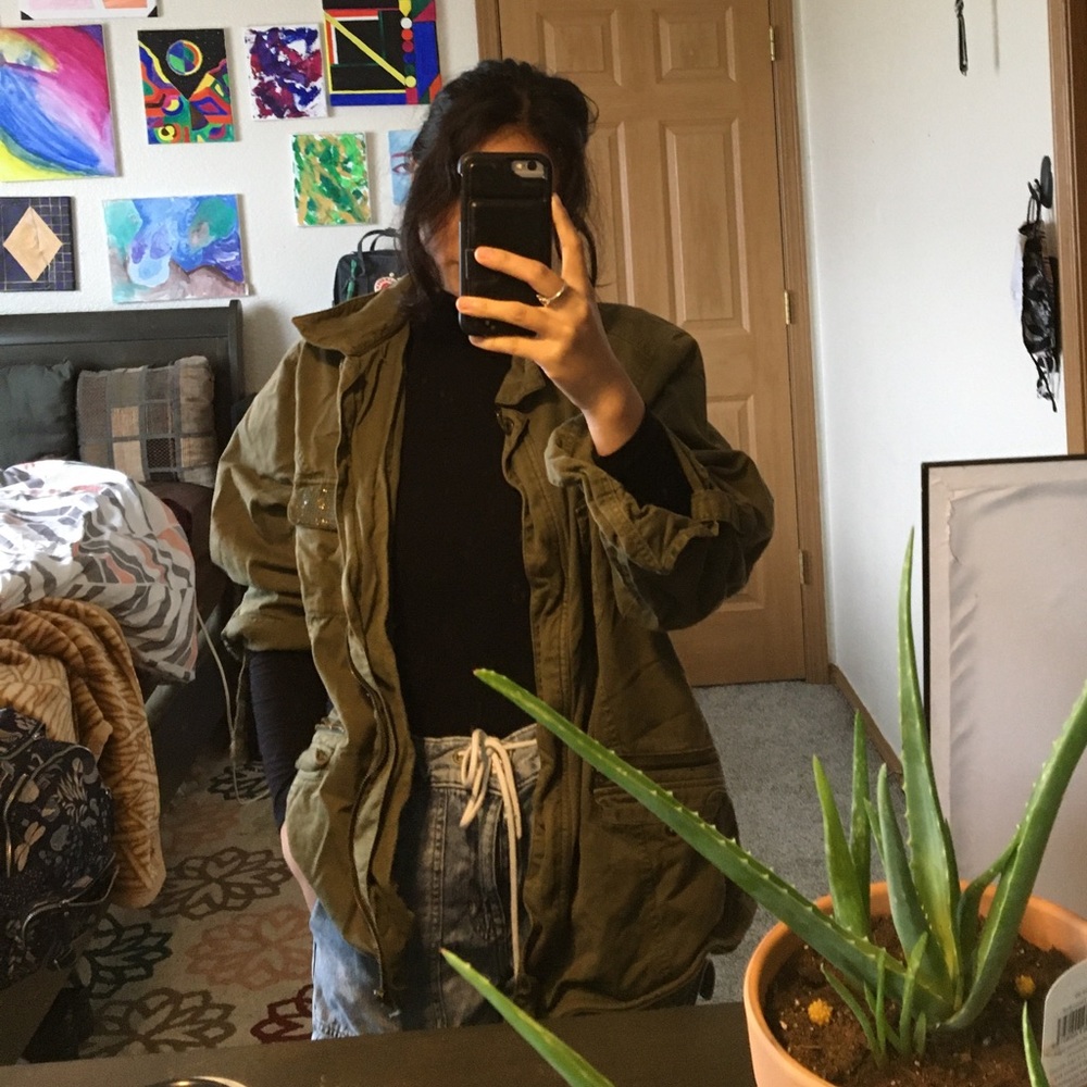 Jacket, military green, torrid, size 1, oversized,